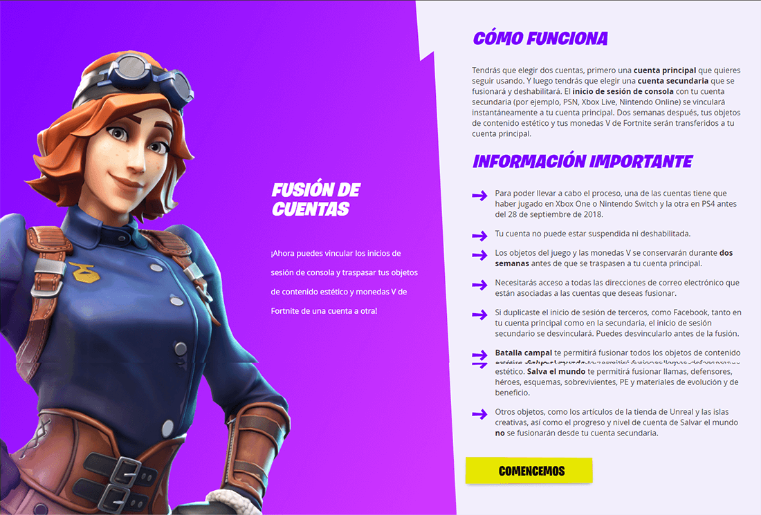 Como fusionar cuentas de Fortnite (PS4, Xbox Switch Mobile PC)